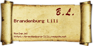 Brandenburg Lili névjegykártya